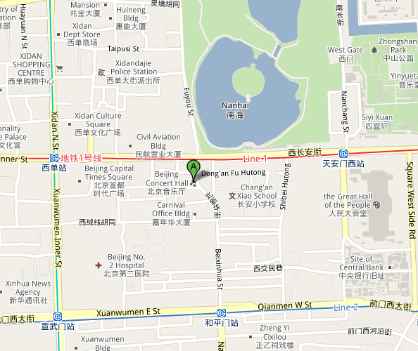 Map of Beijing Concert Hall