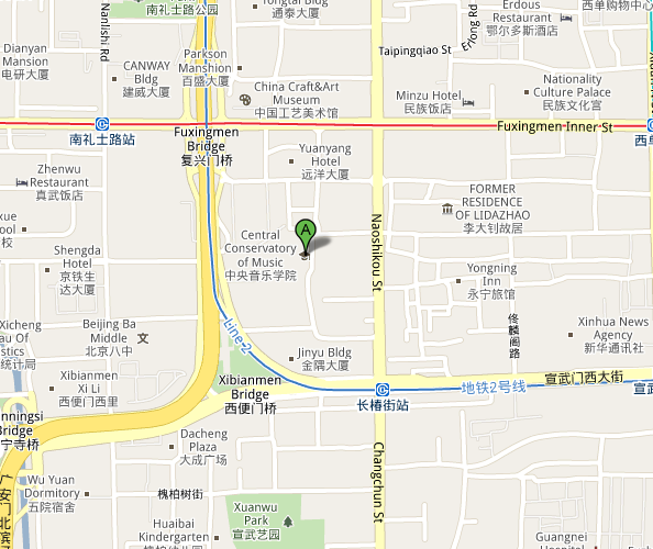 Map of Concert Hall of Central Conservatory of Music Beijing