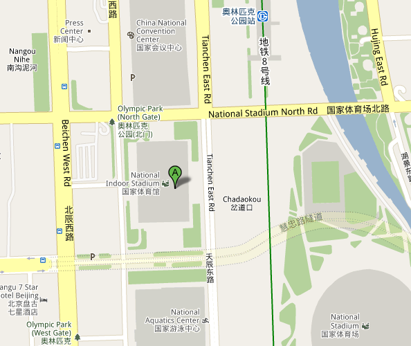 Map of Beijing Indoor National Stadium