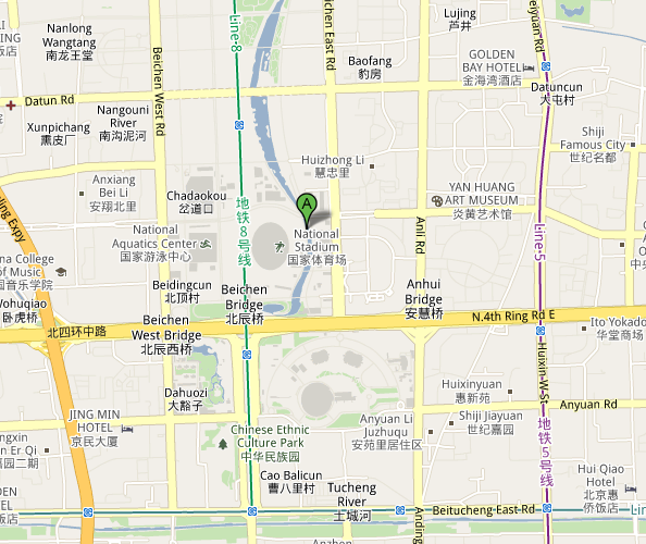 Map of Beijing National Stadium